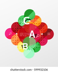 Circle moderne Geometrie infografischen Hintergrund. Vektorvorlagenhintergrund für das Workflowlayout, -diagramm, -nummeroptionen oder Webdesign