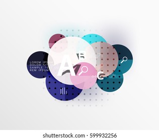 Circle modern geometry infographic background. Vector template background for workflow layout, diagram, number options or web design