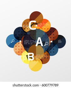 Circle modern geometry infographic background. Vector template background for workflow layout, diagram, number options or web design