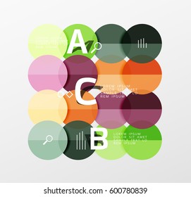 Circle modern geometry infographic background. Vector template background for workflow layout, diagram, number options or web design