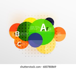 Circle modern geometry infographic background. Vector template background for workflow layout, diagram, number options or web design