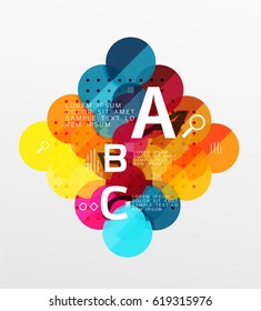 Circle modern geometry infographic background. Vector template background for workflow layout, diagram, number options or web design