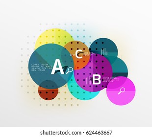 Antecedentes infográficos de geometría moderna en círculo. Fondo de plantilla de vector para diseño de flujo de trabajo, diagrama, opciones de número o diseño web