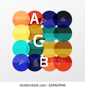 Circle moderne Geometrie infografischen Hintergrund. Vektorvorlagenhintergrund für das Workflowlayout, -diagramm, -nummeroptionen oder Webdesign