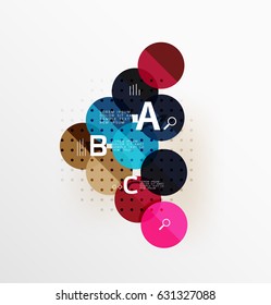 Circle modern geometry infographic background. Vector template background for workflow layout, diagram, number options or web design