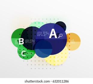 Antecedentes infográficos de geometría moderna en círculo. Fondo de plantilla de vector para diseño de flujo de trabajo, diagrama, opciones de número o diseño web