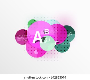 Antecedentes infográficos de geometría moderna en círculo. Fondo de plantilla de vector para diseño de flujo de trabajo, diagrama, opciones de número o diseño web