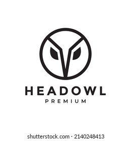 circle modern head owl bird logo design, vector graphic symbol icon illustration creative idea