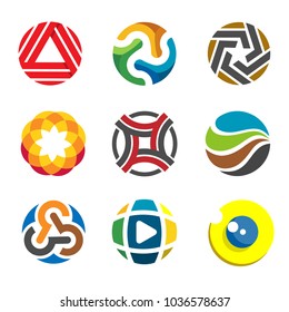 Circle Modern Logo set. abstract circle Symbol and logo Vector Template.
