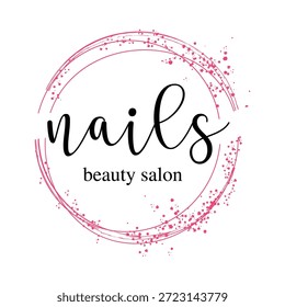 A circle modern nails logo vector art illustration design