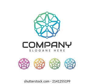 Circle modern technology logo design