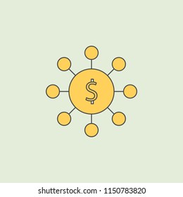 circle of money icon. Element of banking icon for mobile concept and web apps. Field outline circle of money icon can be used for web and mobile