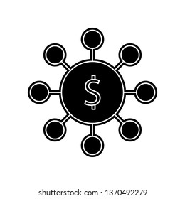 circle of money icon. Element of Banking for mobile concept and web apps icon. Glyph, flat icon for website design and development, app development