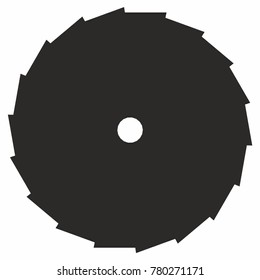 circle monochrome design element with white hole vector saw blade