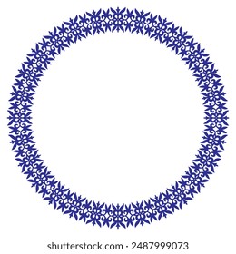 Circle monochrome frame, workpiece for your design. National round pattern, frame. Ornamental element of Kazakh, Kyrgyz, Uzbek, Mongols national Asian decor for plate, textile and print design. 