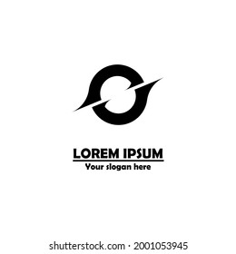 logotipo monocromo de círculo inclinado en el centro