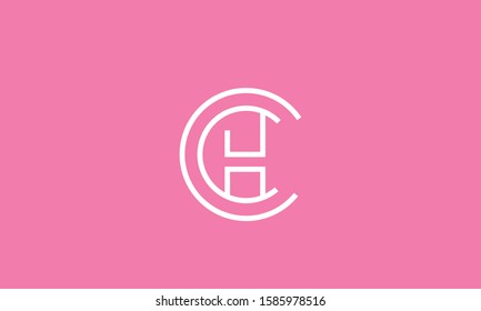 Circle monogram alphabet letter logo CH,HC,C and H 