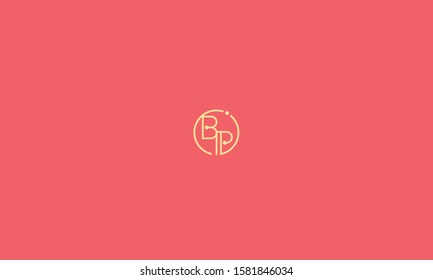 Circle monogram alphabet letters BP,PB,B and P logo