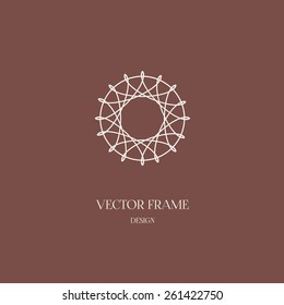 Circle monogram design. Vector round line art logo design. Isolated logos template for Beauty salon, Wedding boutique, Spa center, cosmetician shop, Flowers boutique