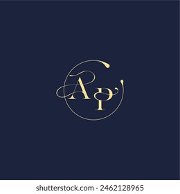 circle monogram design for wedding AP luxury gold letter