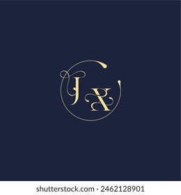 circle monogram design for wedding JX luxury gold letter