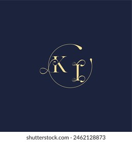circle monogram design for wedding KI luxury gold letter