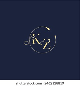 circle monogram design for wedding KZ luxury gold letter