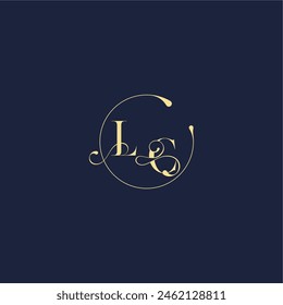 circle monogram design for wedding LC luxury gold letter