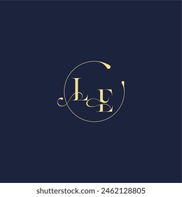 circle monogram design for wedding LE luxury gold letter