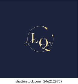 circle monogram design for wedding LQ luxury gold letter