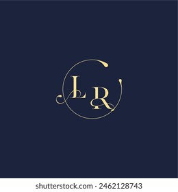 circle monogram design for wedding LR luxury gold letter