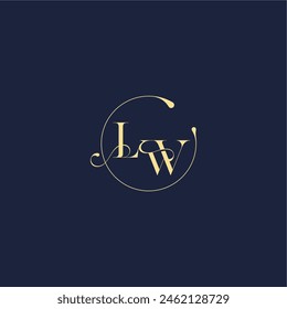circle monogram design for wedding LW luxury gold letter