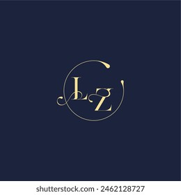 circle monogram design for wedding LZ luxury gold letter