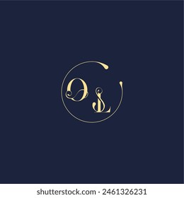 circle monogram design for wedding OL luxury gold letter