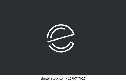 Circle monogram letter icon logo E