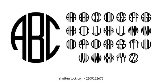 Círculo de letras monográficas Círculo monograma Círculo de letras redondas Círculo monograma fuente archivo vectorial