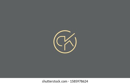Circle monogram letters icon CK,KC,C and K 
