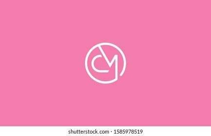 circle monogram letters icon CM,MC,C and M