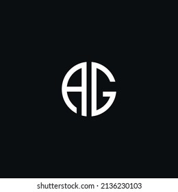 Circle Monogram Logo Icon Letter AG