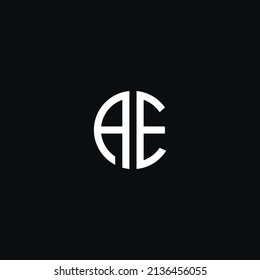 Letra de icono del logotipo de monograma circular AE