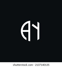 Circle monogram logo icon letter AY