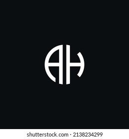 Letra del icono del logotipo del monograma circular AH