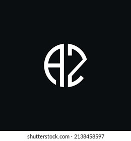 Letra del icono del logotipo del monograma circular AZ