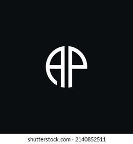 Circle monogram logo icon letter AP