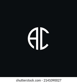 Circle monogram logo icon letter AC