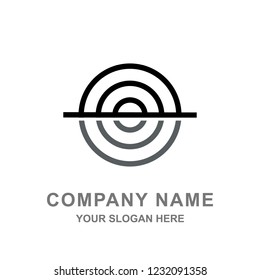 Circle Monoline Simple Geometric Logo Vector 