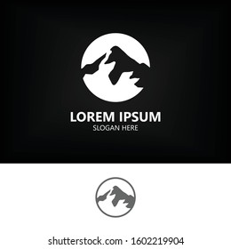 Circle Montain Logo Vector. Logo Template