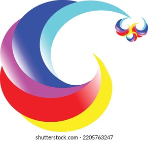 circle moon cut cure lines pure logo design modern colors and look