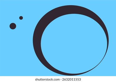 Circle as moon and dots as stars abstraction