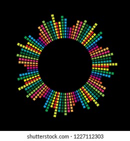 circle mosaic equalizer  design isolated on black background